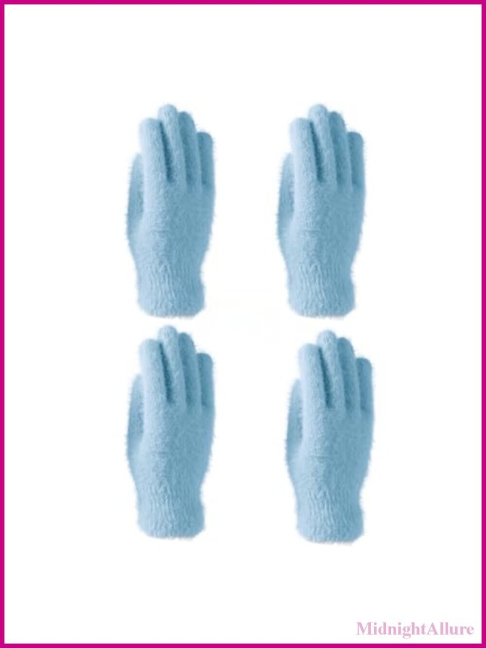 Fuzzy Faux Fur Knit Gloves Winter Cold Weather Warm Stretchy